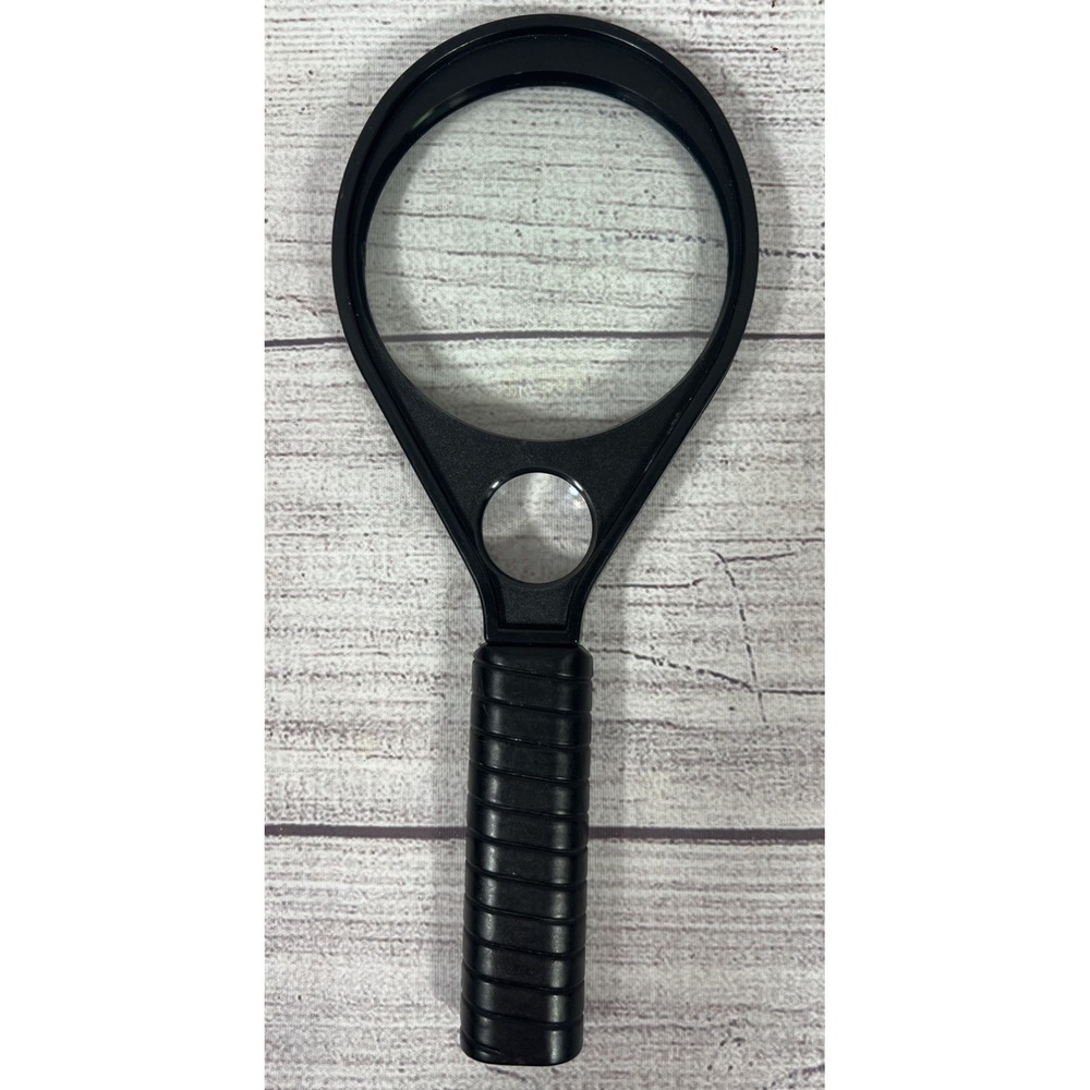 Handheld Two Lens Reading Magnifying Glass Glasses 3X & 8X Circular 3.3" & 1"